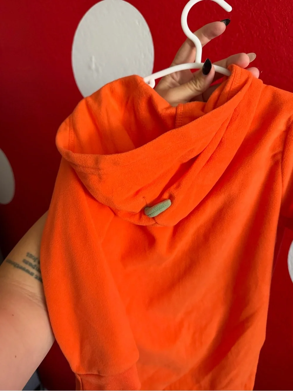 Carter's Bright Orange Fleece Pumpkin Zip-Up Romper